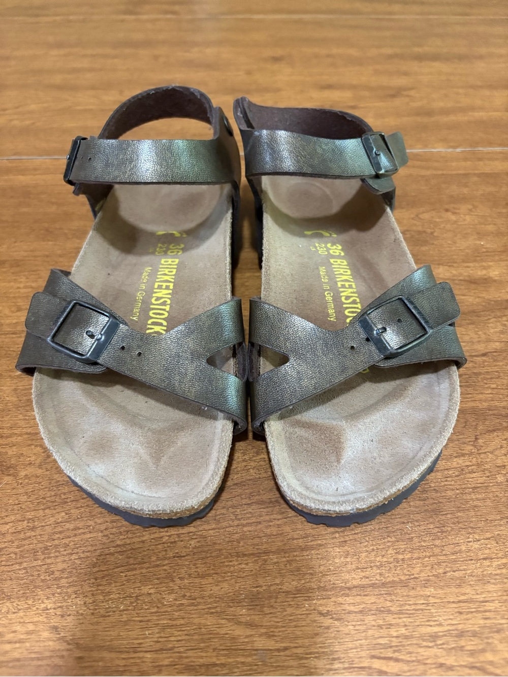 Birkenstock Rio Metallic Bronze Ankle Strap Sandals